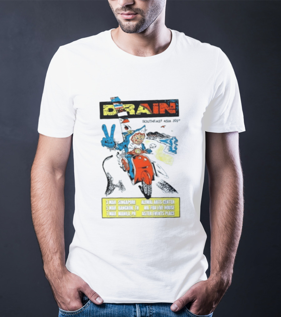 Drain Southeast Asia 2027 Tour Hardcore Singapore Bangkok Manila Dates Venues T-Shirt
