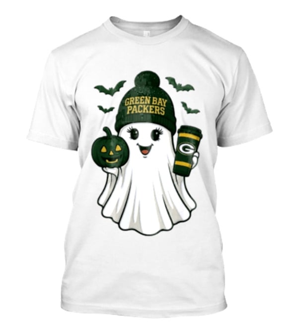 Green Bay Packers Ghost Beanie With Pumpkin And Tumbler T-Shirt