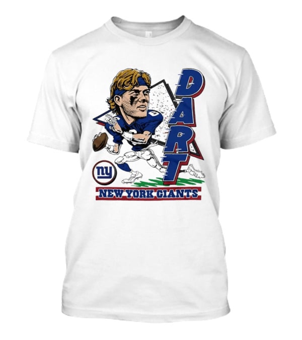 Jaxson Dart New York Giants Quarterback Caricature NFL Football T-Shirt