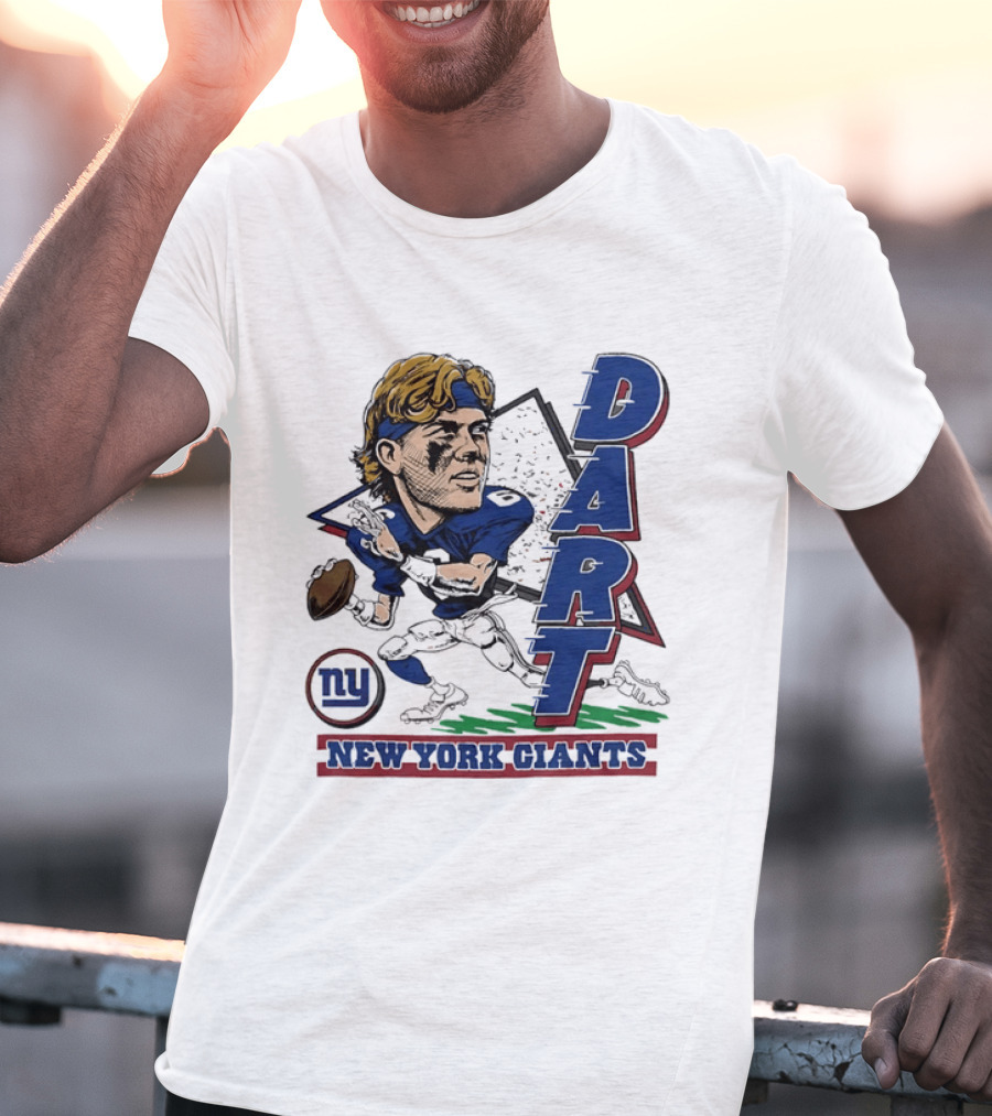 Jaxson Dart New York Giants Quarterback Caricature NFL Football T-Shirt