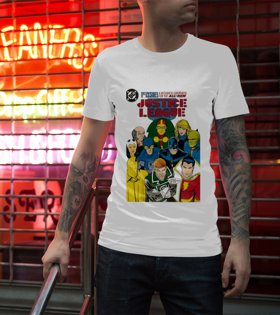 Justice League 1st Issue A Return To Greatness DC Comics Icons Bold Cover T-Shirt