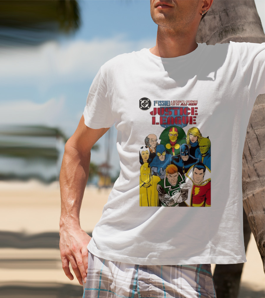 Justice League 1st Issue A Return To Greatness DC Comics Icons Bold Cover T-Shirt