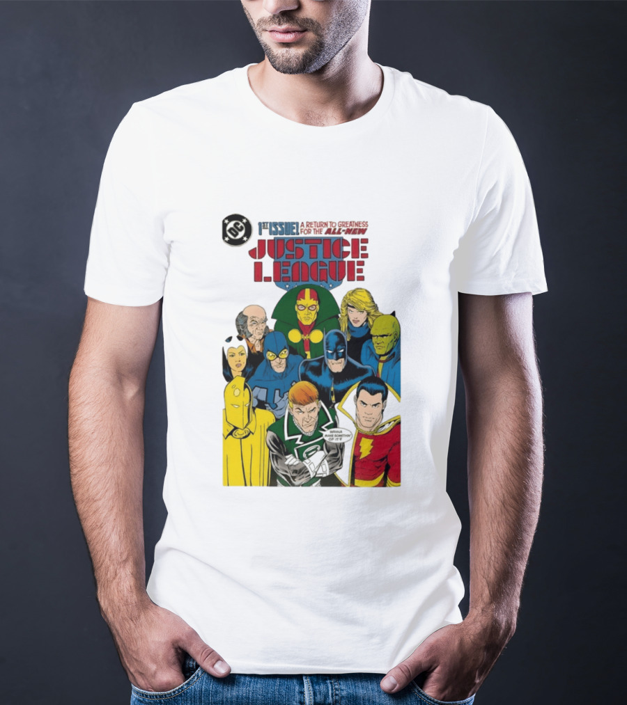 Justice League 1st Issue A Return To Greatness DC Comics Icons Bold Cover T-Shirt