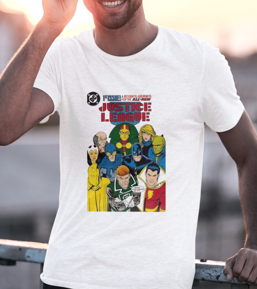 Justice League 1st Issue A Return To Greatness DC Comics Icons Bold Cover T-Shirt