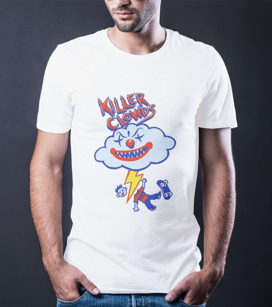 Killer Clowds Clown Cloud Lightning Skater T-Shirt