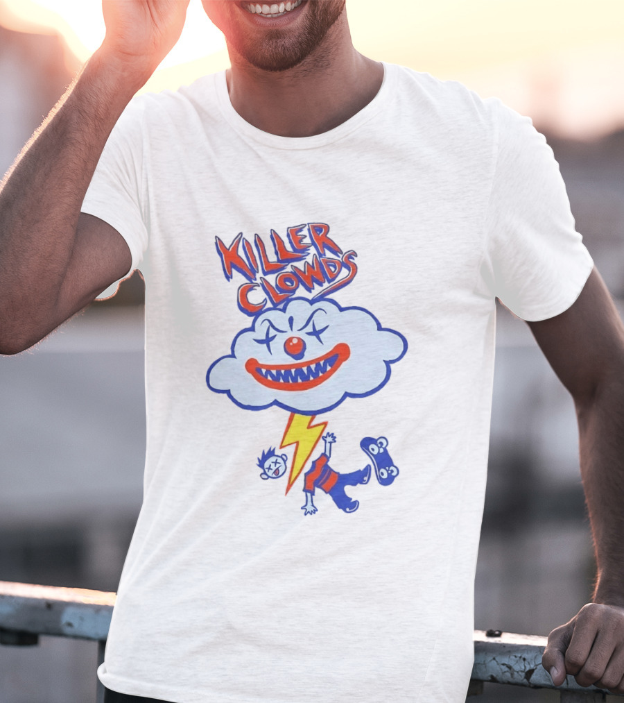 Killer Clowds Clown Cloud Lightning Skater T-Shirt