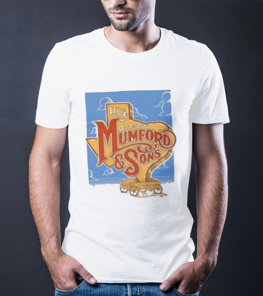 Mumford And Sons Live In The Woodlands Texas Oct 1 2026 T-Shirt