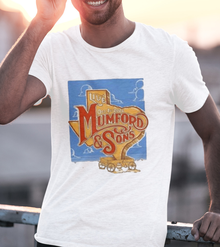 Mumford And Sons Live In The Woodlands Texas Oct 1 2026 T-Shirt