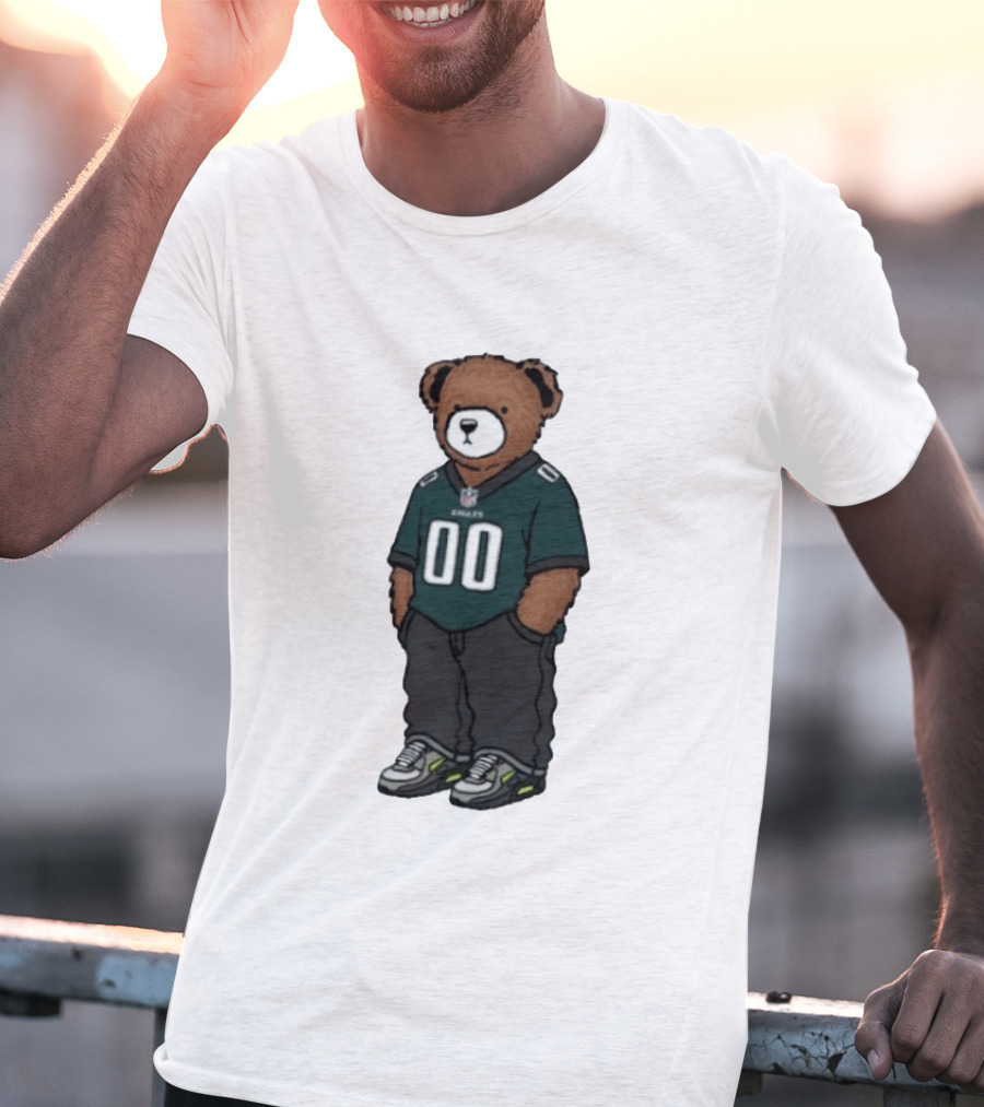 Philadelphia Eagles Teddy Bear Jersey 00 Team Spirit Fan T-Shirt