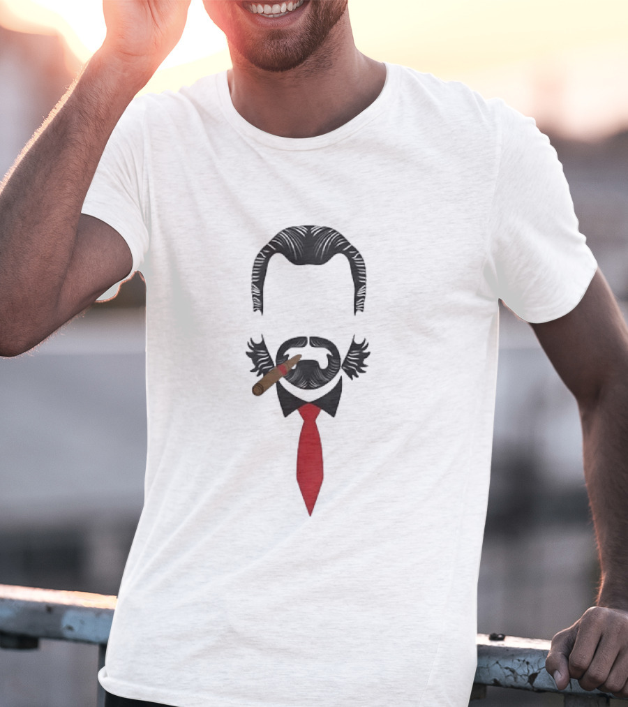 Ron Swanson Minimalist Cigar Tie Parks And Recreation T-Shirt
