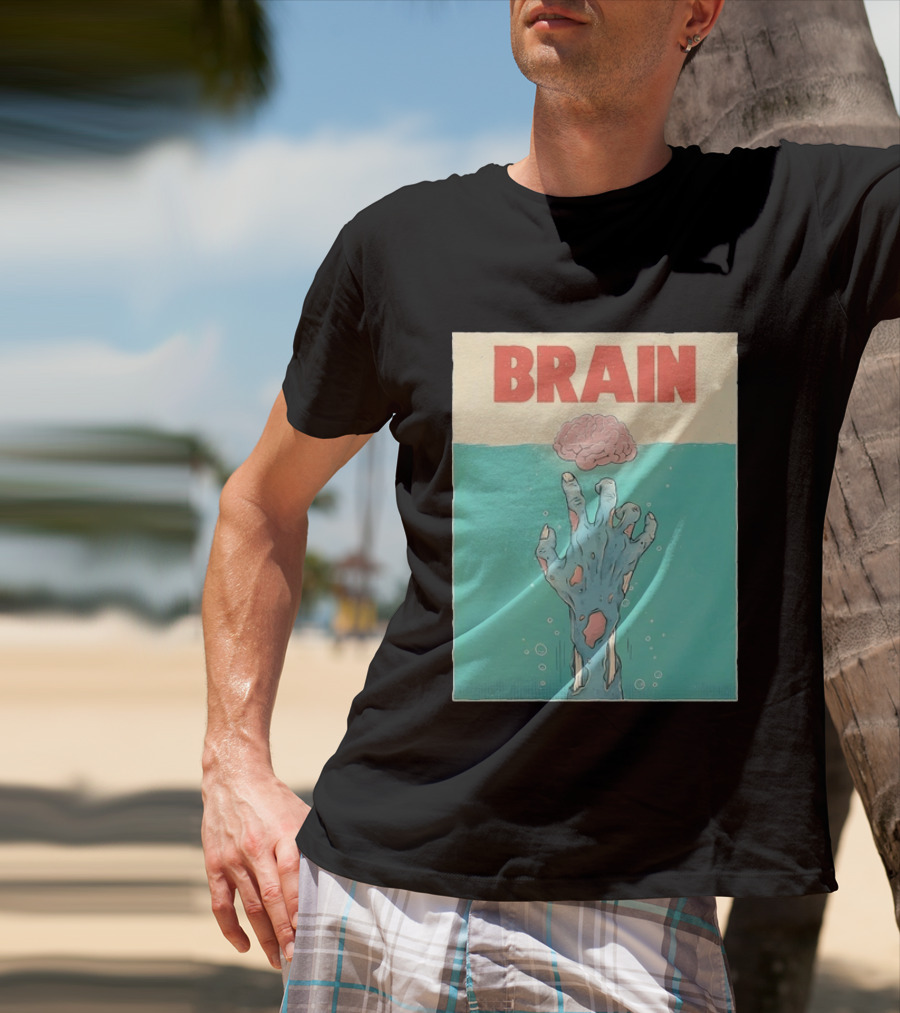 Brain Zombie Hand Horror Undead Creepy T-Shirt