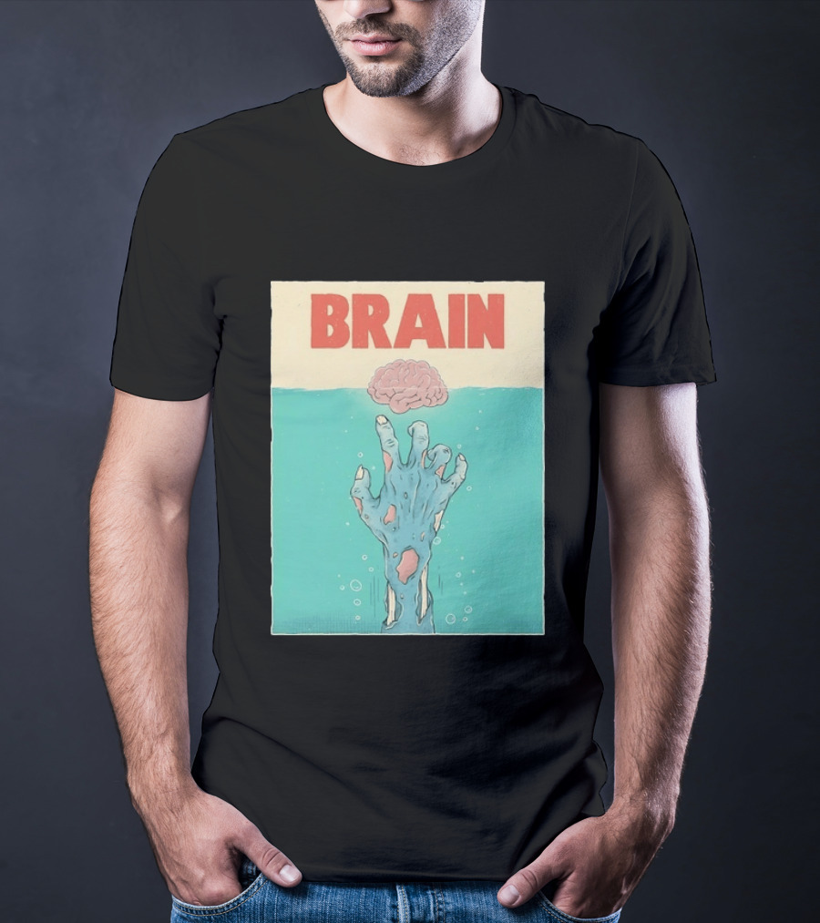 Brain Zombie Hand Horror Undead Creepy T-Shirt