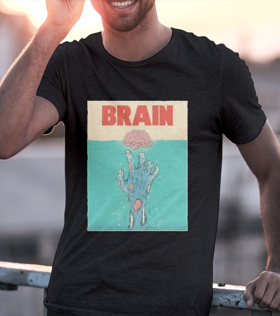 Brain Zombie Hand Horror Undead Creepy T-Shirt