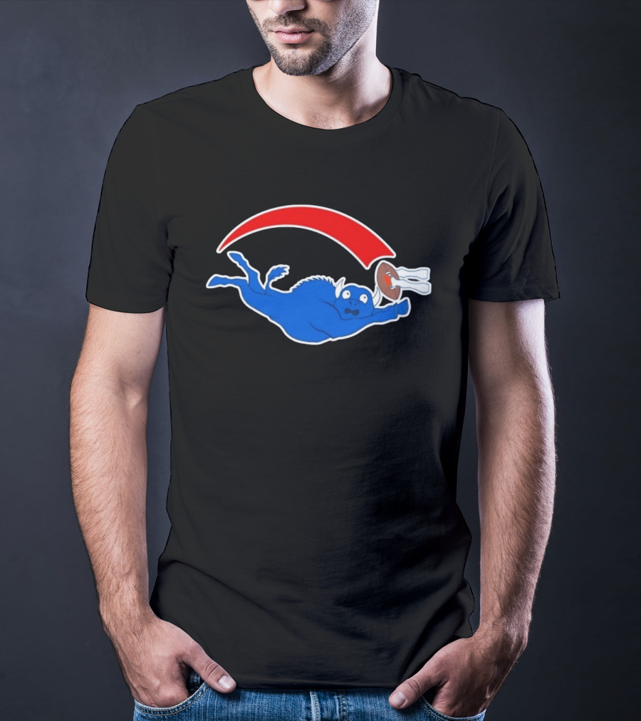 Buffalo Bills Cartoon Parody Football Logo Flying Blue Buffalo T-Shirt