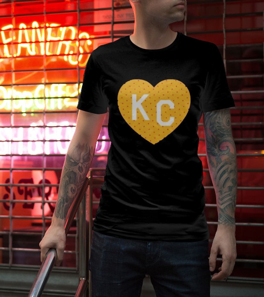 Kansas City Chiefs KC Heart Polka Dot Fan T-Shirt