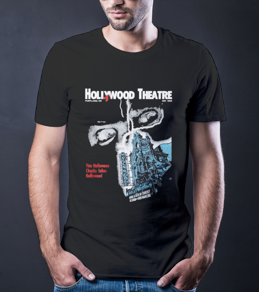 Chucky Takes Hollywood Theatre Portland Halloween Bride Seed Of Chucky 2023 T-Shirt