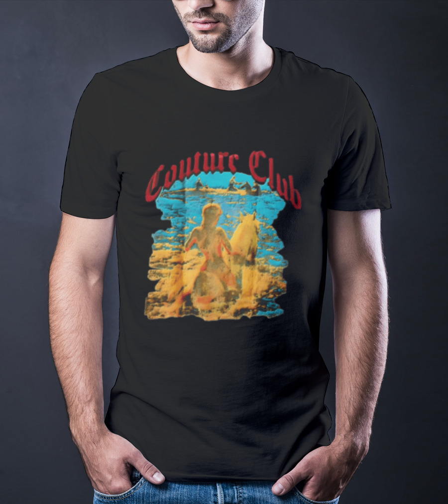 Couture Club Woman Riding Horse Scenic Painting T-Shirt