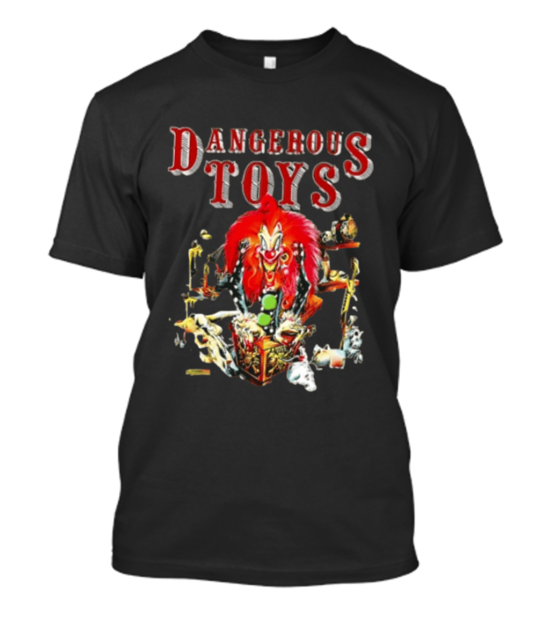 Dangerous Toys Scary Clown Red Hair Jack In The Box T-Shirt
