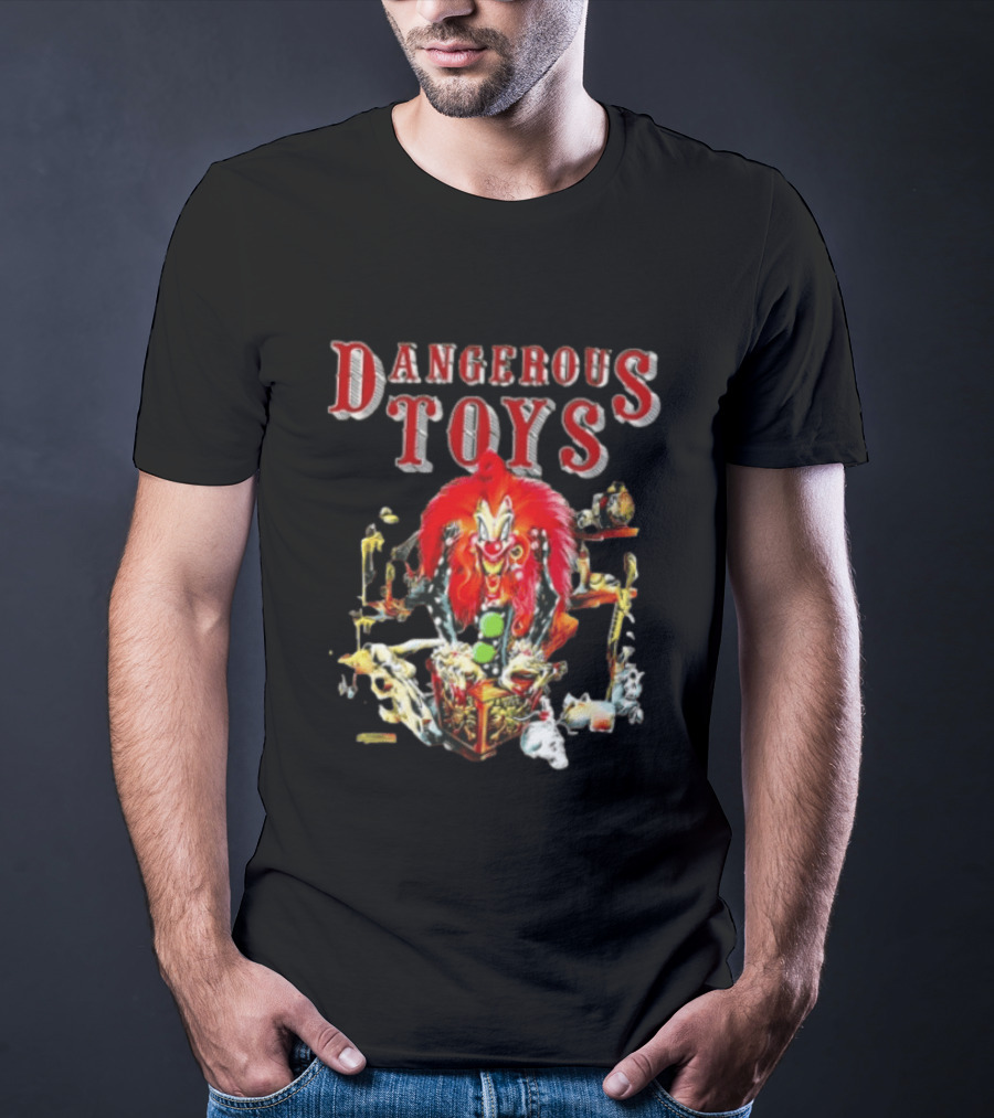 Dangerous Toys Scary Clown Red Hair Jack In The Box T-Shirt