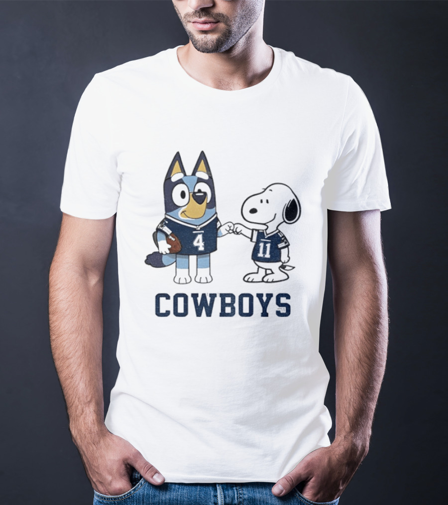 Bluey Snoopy Cowboys Football Team Friendship T-Shirt