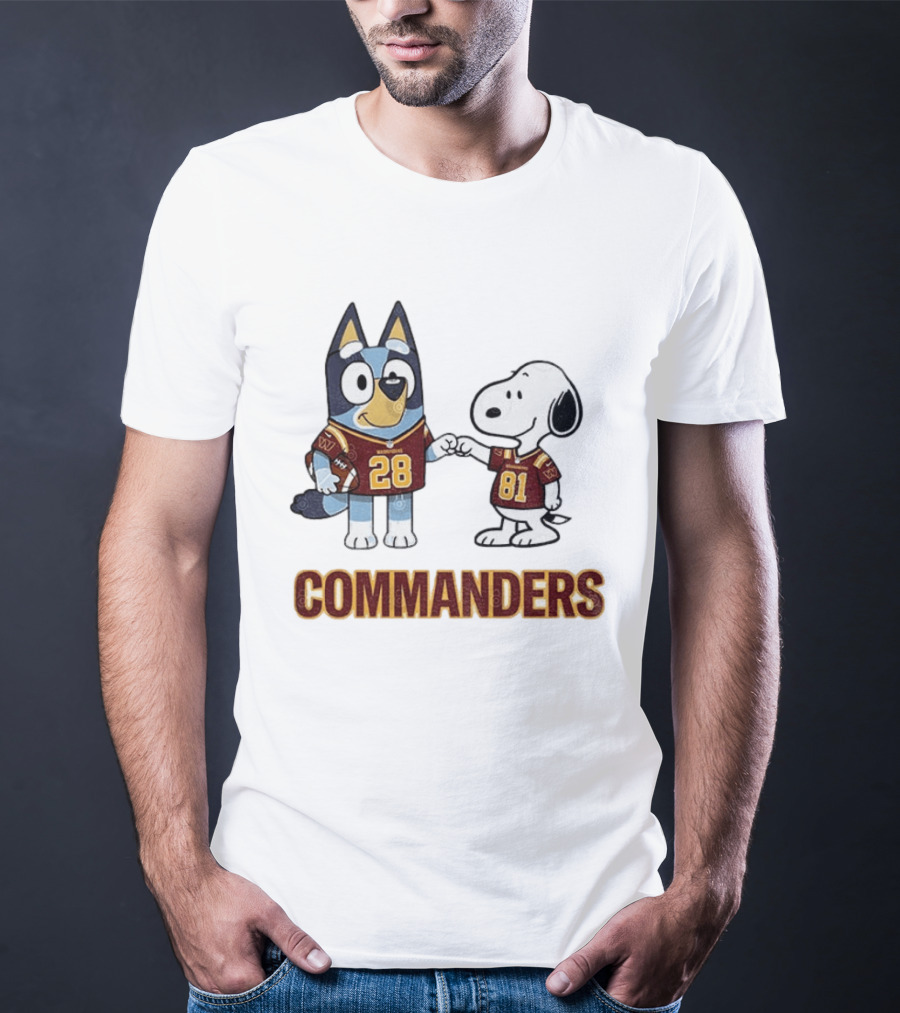 Bluey Snoopy Commanders Football 28 81 T-Shirt