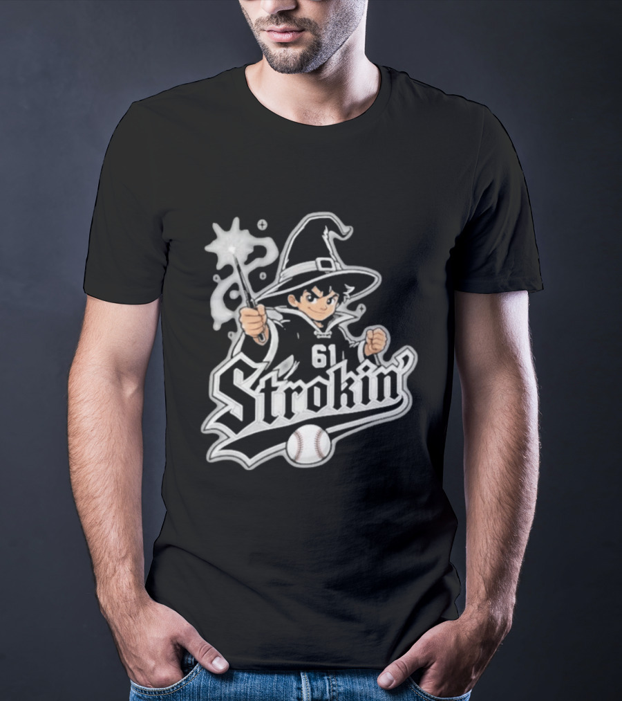 Mike Vasil Wizard Strokin' 61 South Side Chicago White Sox T-Shirt