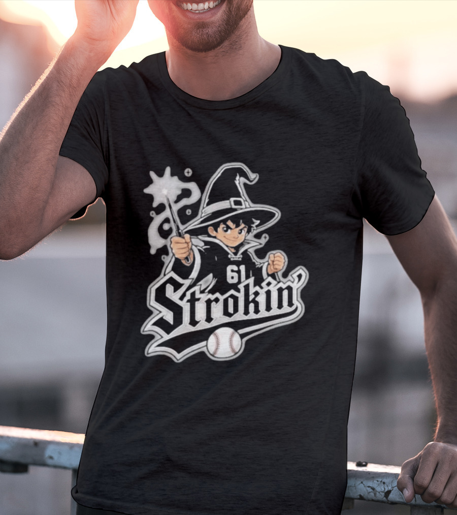 Mike Vasil Wizard Strokin' 61 South Side Chicago White Sox T-Shirt