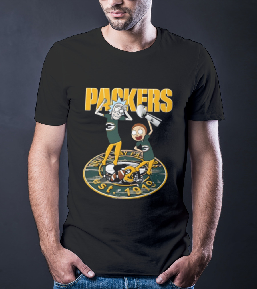 Green Bay Packers Rick Sanchez Morty Smith Est 1919 Packers T-Shirt