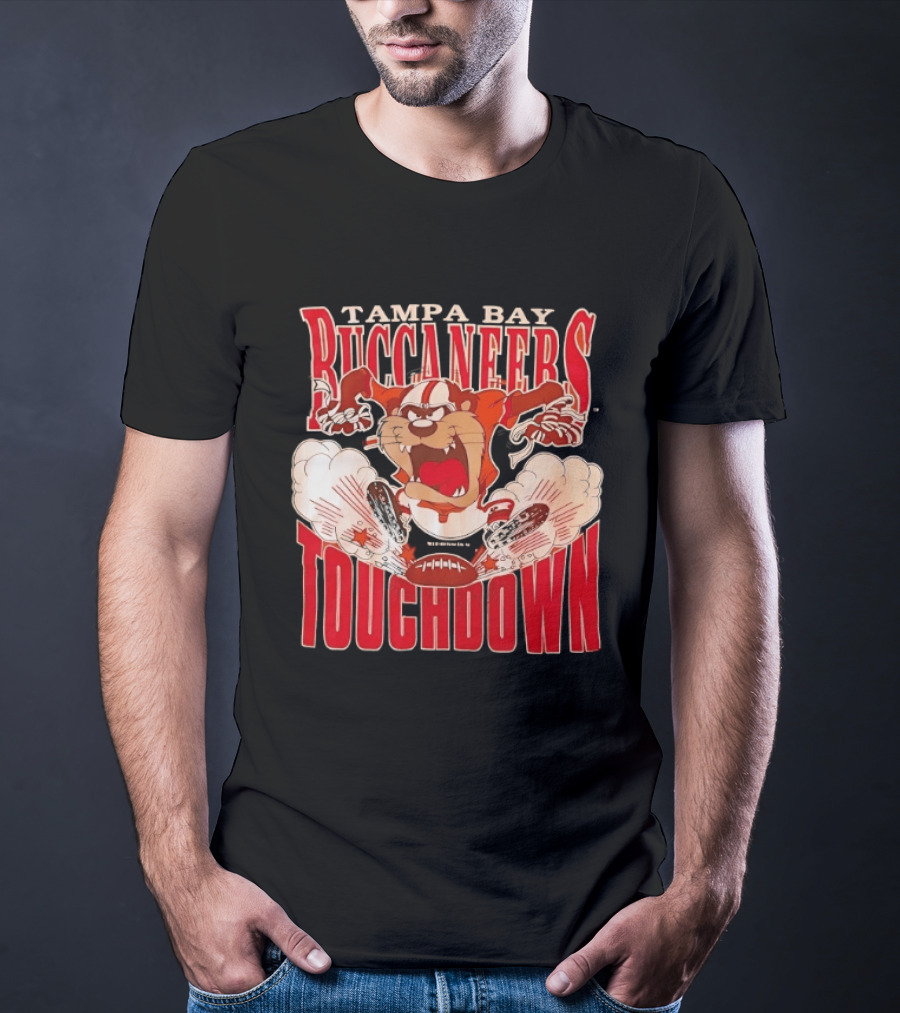 Tampa Bay Buccaneers Taz Touchdown 1993 Football Cartoon T-Shirt