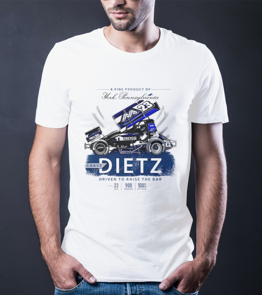 Chase Dietz Sprint Car 23 Driven To Raise The Bar York Pennsylvania Racing T-Shirt