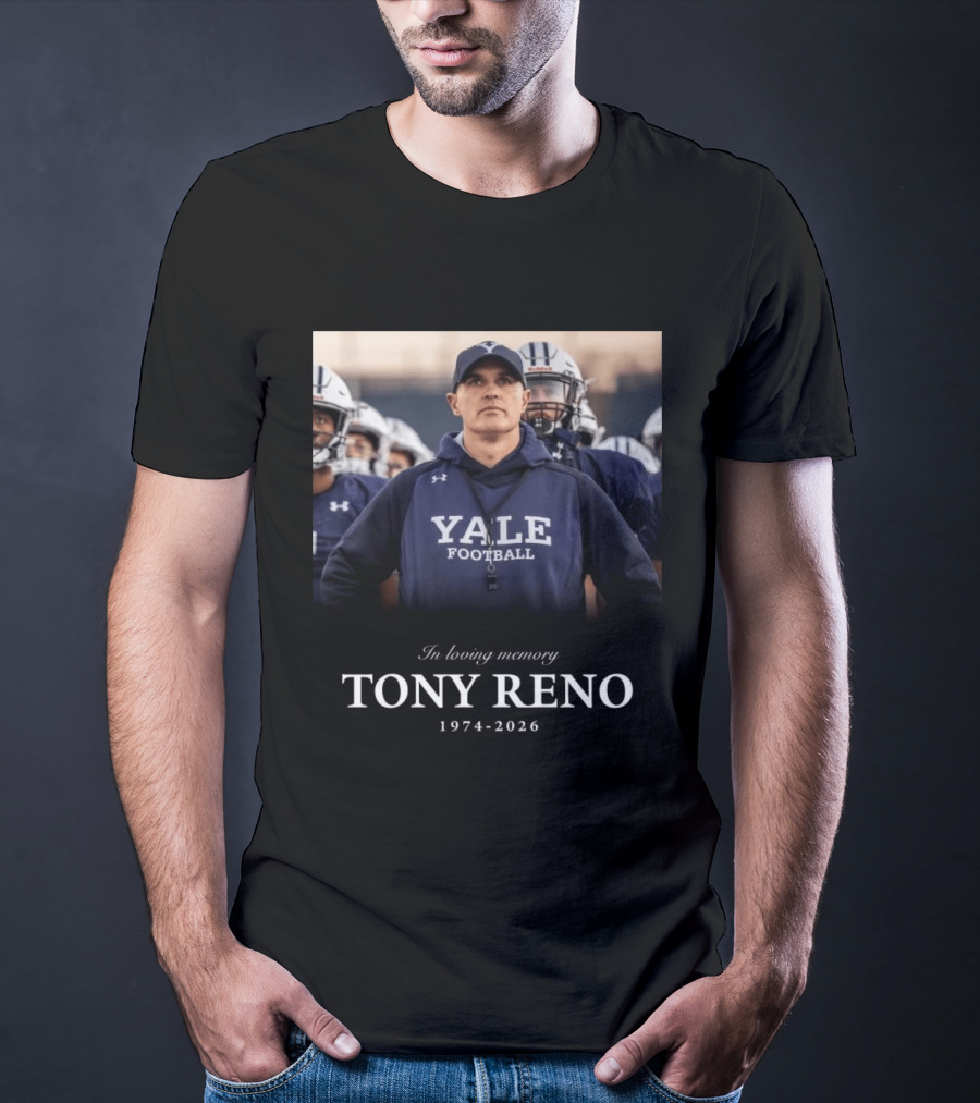 In Loving Memory Yale Football Tony Reno 1974 2026 T-Shirt