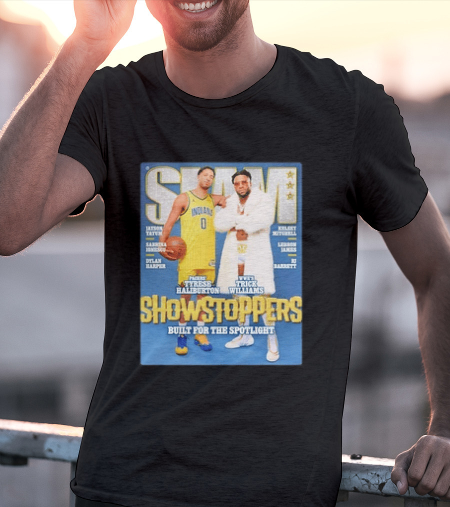 Slam Featuring Tyrese Haliburton And Trick Williams Showstoppers Built For The Spotlight T-Shirt