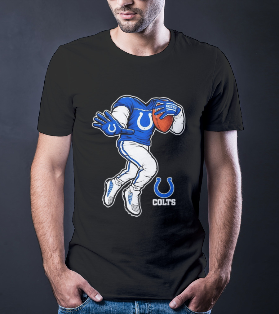 Indianapolis Colts Toddler Yard Rush II Football Player Colts Horseshoe T-Shirt