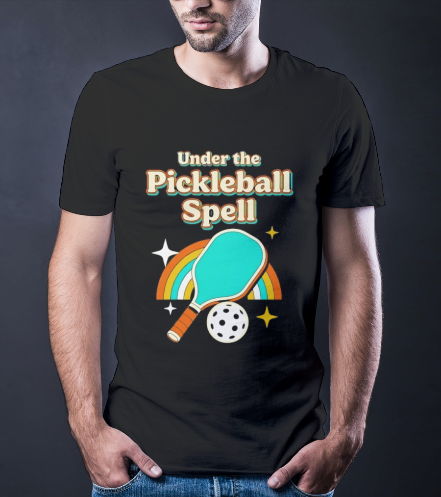 Under The Pickleball Spell Paddle And Rainbow Magic T-Shirt