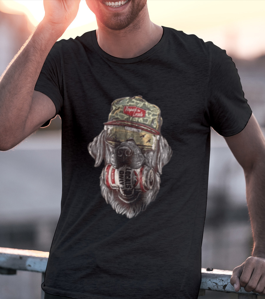 Respect The Locals Labrador Dog Camo Hat Sunglasses Beer Locals Only T-Shirt