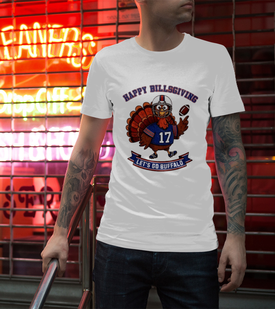 Happy Billsgiving Let's Go Buffalo Turkey 17 Football T-Shirt