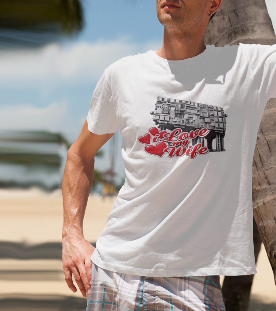 I Love My Wife Building Architecture Hearts T-Shirt