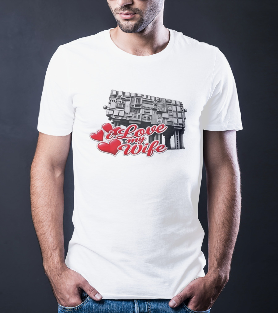 I Love My Wife Building Architecture Hearts T-Shirt