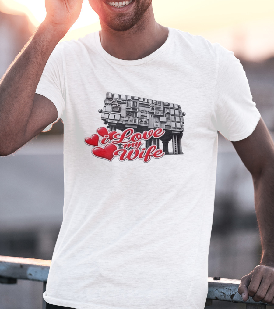 I Love My Wife Building Architecture Hearts T-Shirt
