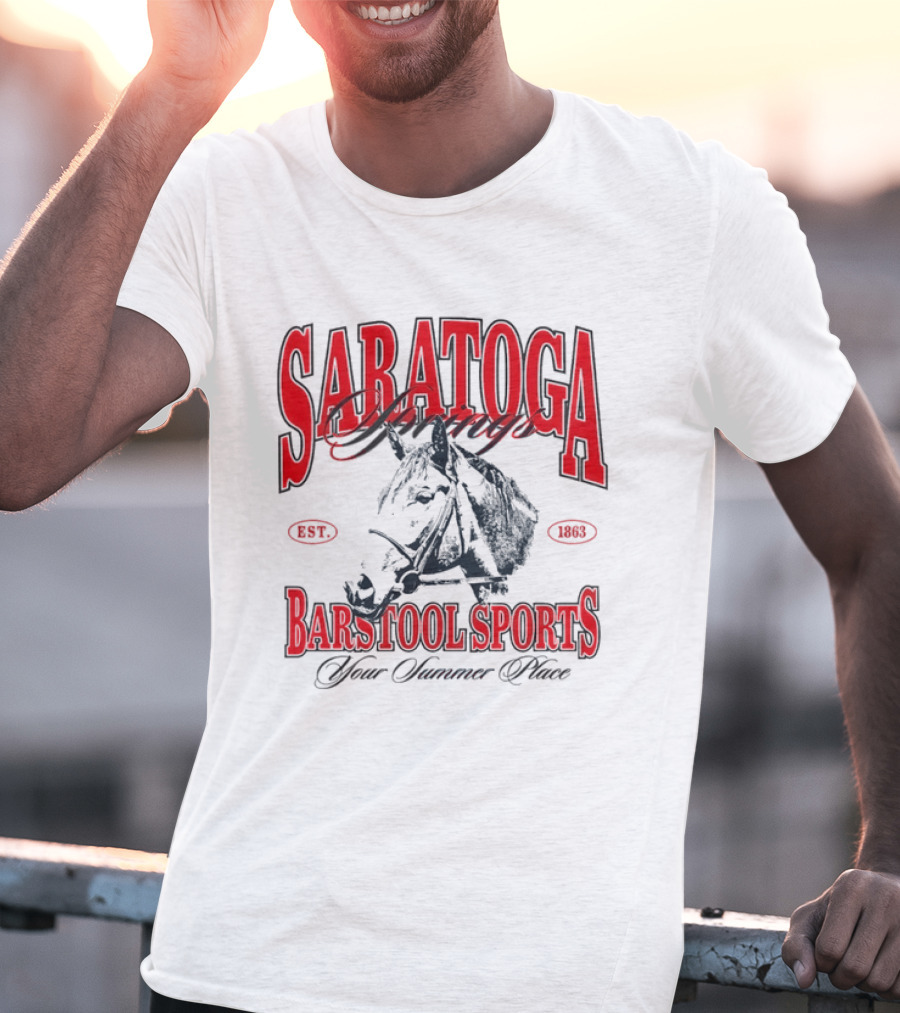 Saratoga Springs Barstool Sports Horse Racing Your Summer Place Est 1863 T-Shirt