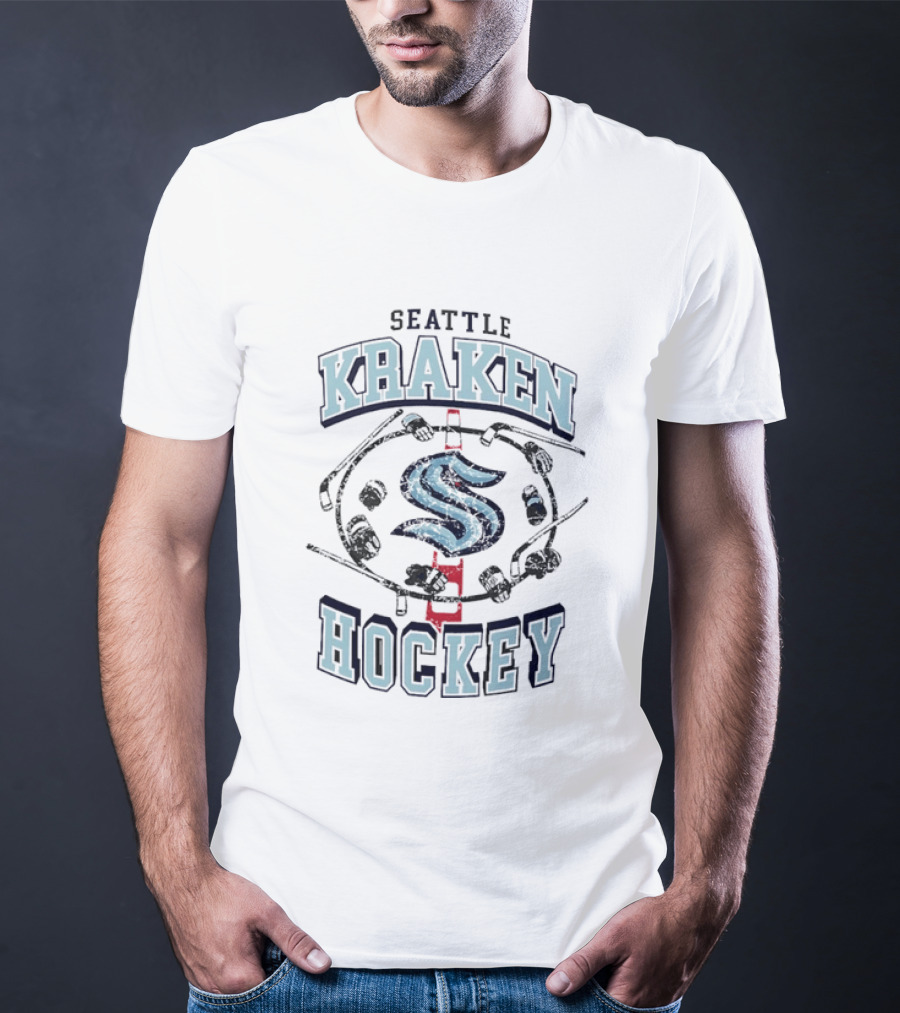 Seattle Kraken Hockey Distressed NHL Ice Rink T-Shirt