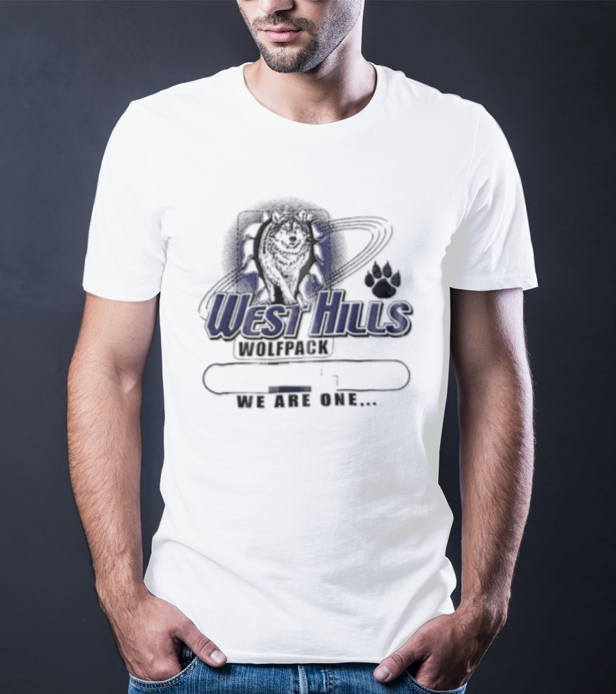 West Hills Wolfpack We Are One Wolf Head Paw T-Shirt