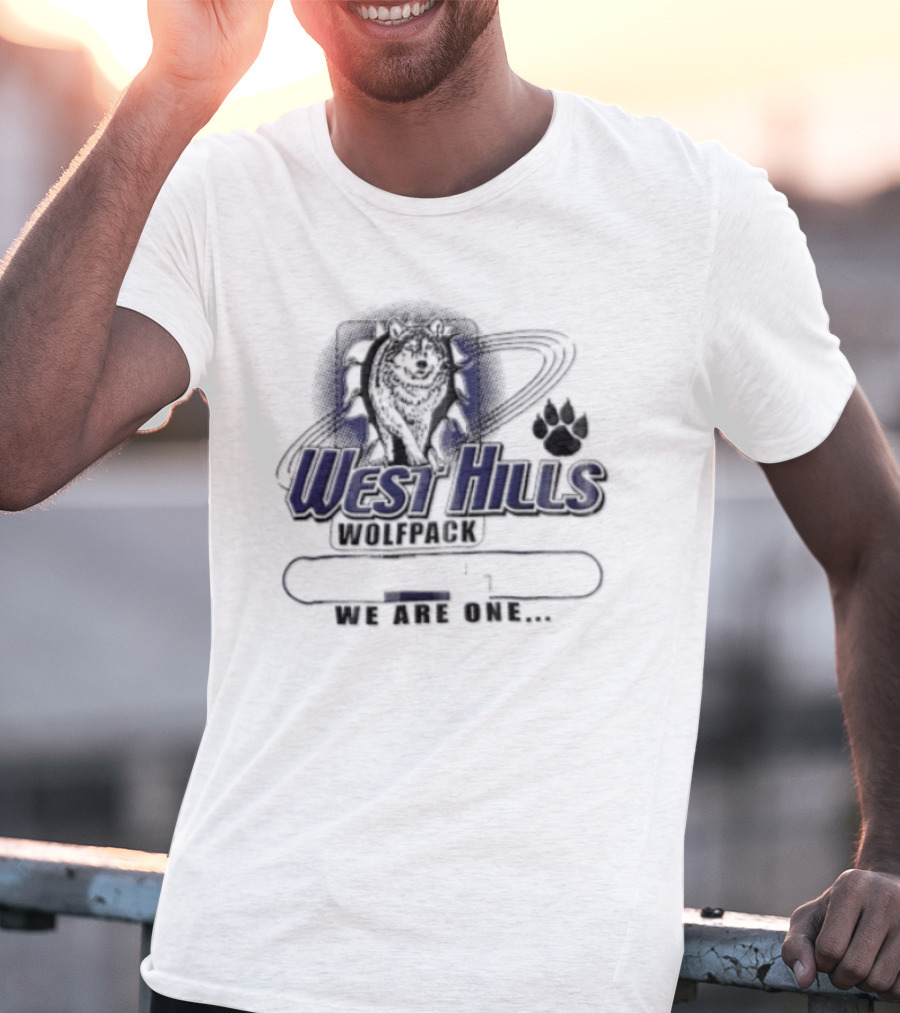 West Hills Wolfpack We Are One Wolf Head Paw T-Shirt