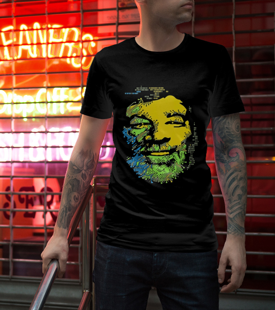 Bob Marley Reggae Circuit Face Yellow Green Blue T-Shirt