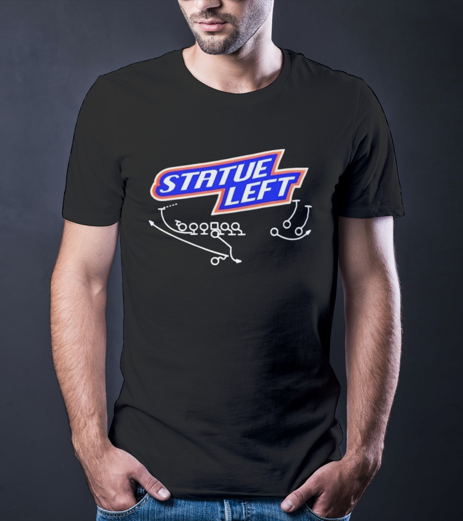 Boise State Broncos Statue Left Football Play Diagram NFL College Team Strategy T-Shirt