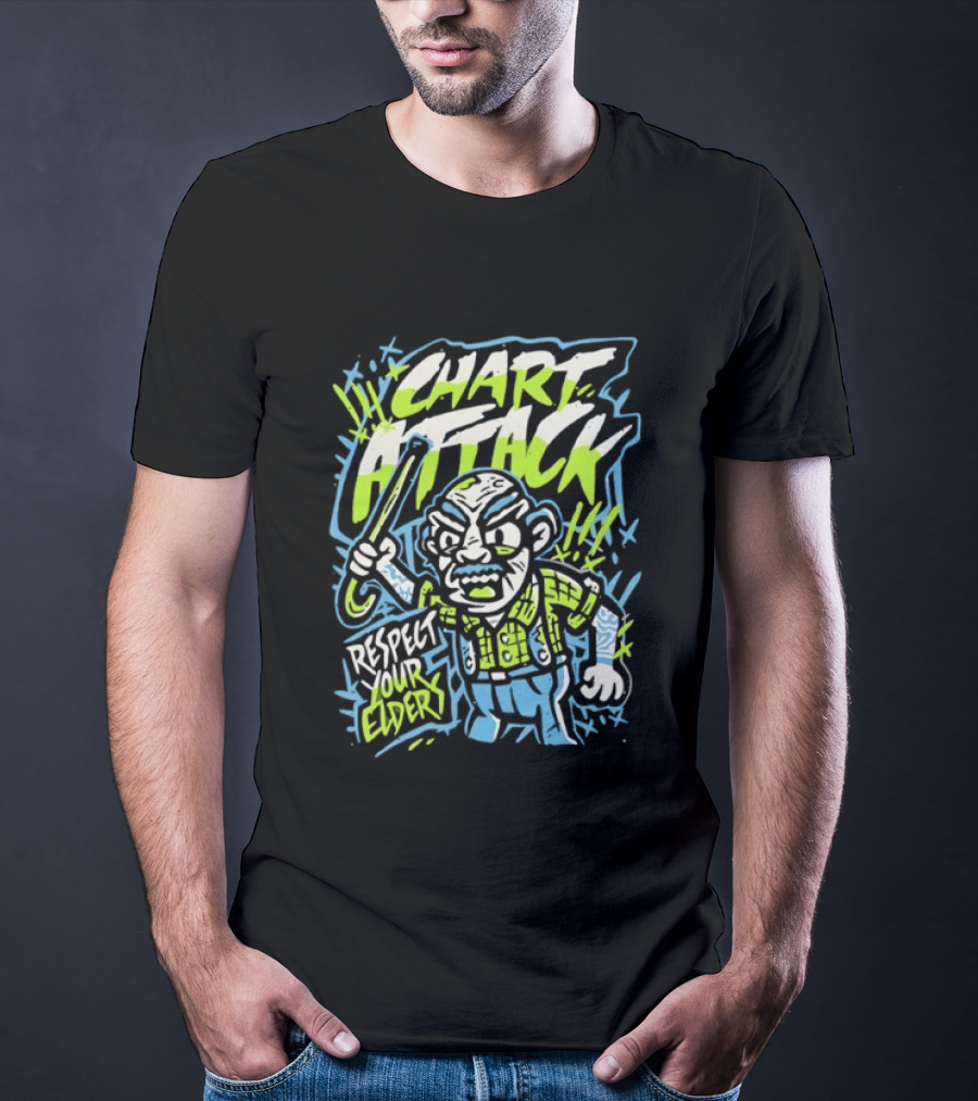 Chart Attack Respect Your Elders Grumpy Old Man T-Shirt