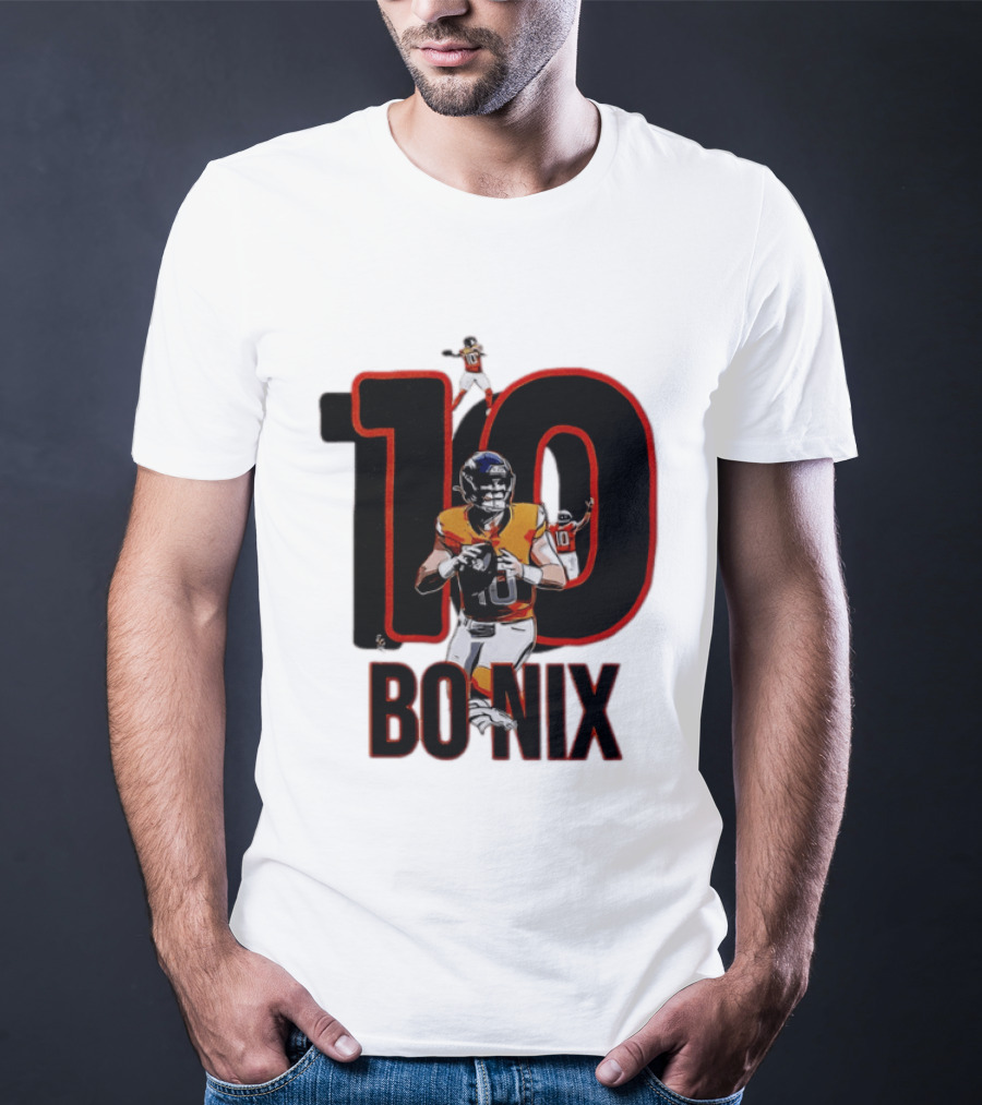 10 Bo Nix Denver Broncos Football Quarterback T-Shirt