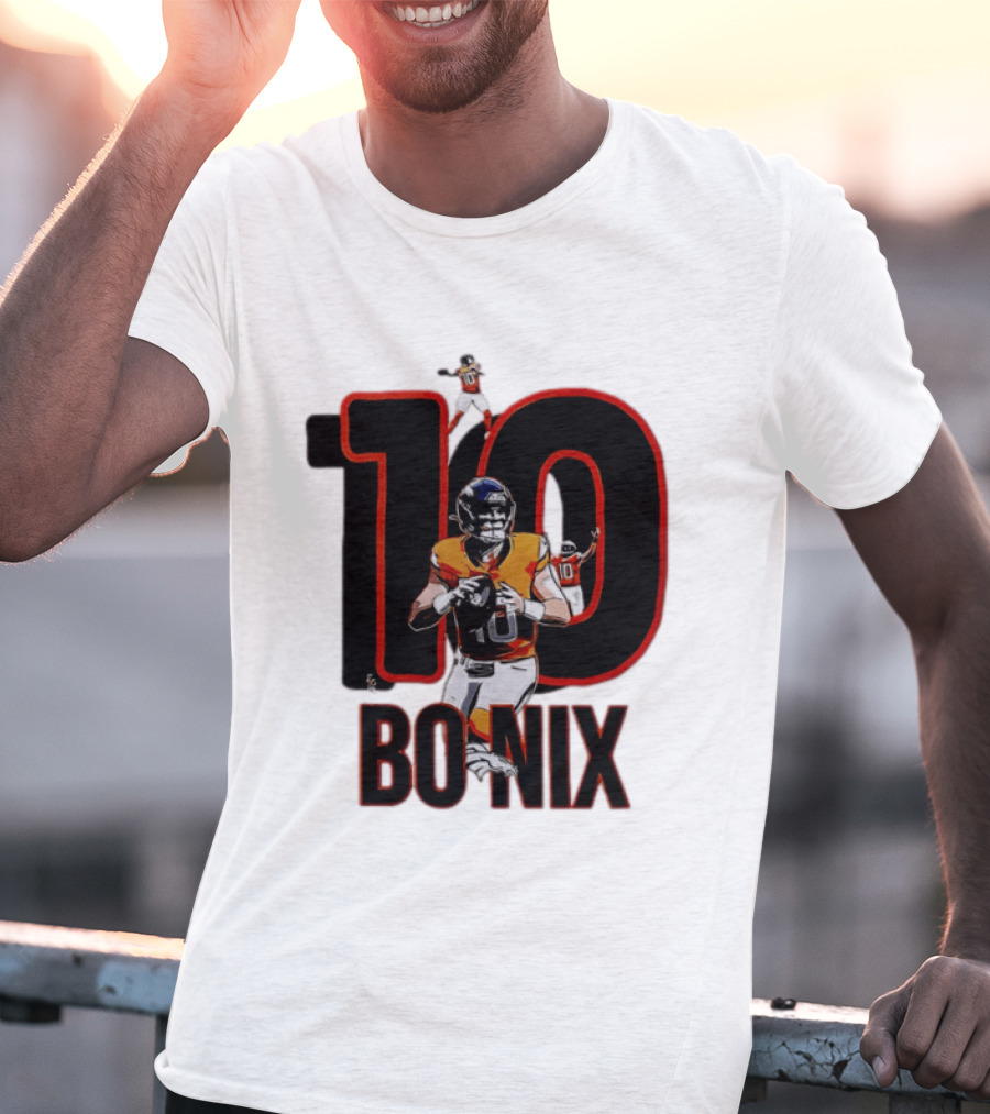 10 Bo Nix Denver Broncos Football Quarterback T-Shirt