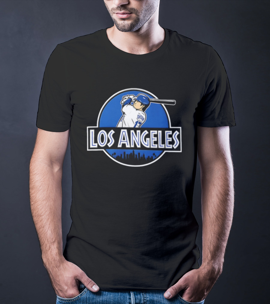 Shohei Ohtani Los Angeles Dodgers Baseball Player Skyline T-Shirt