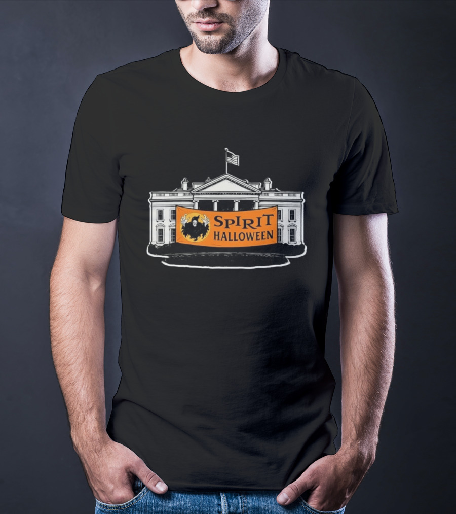 Spirit Halloween White House Haunted Spooky Banner T-Shirt